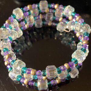 Princess inspired glass beaded coil bracelet "Jasmine"